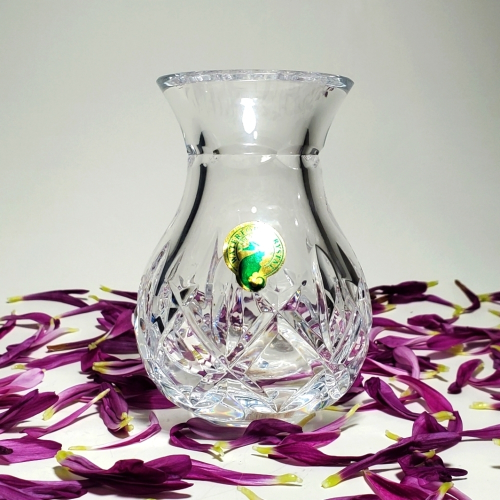 WATERFORD CRYSTAL Vintage Lismore Diamond Cut Vase Candle Holder Hurricane EUC - Picture 4 of 7
